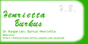 henrietta burkus business card